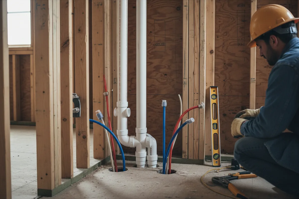 Drain and supply rough-in during Leak Detection in Nineveh